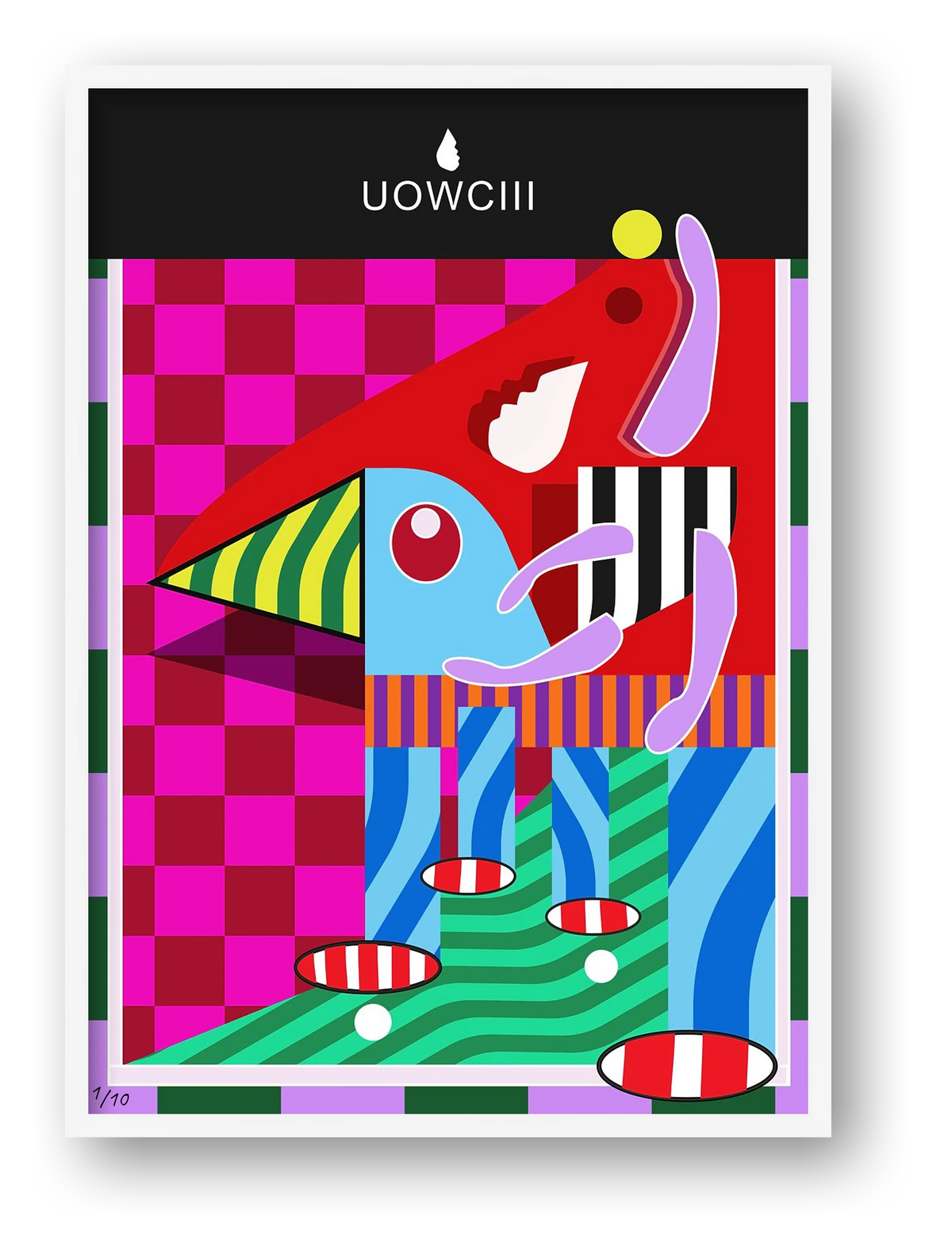UOWCIII's Big Beaked Friend of Building Blocks — framed